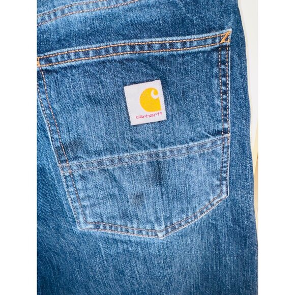 Carhartt Relaxed Fit Men Blue Denim Jeans 33x32 Straight Leg Western Cowboy Jean - Picture 3 of 7